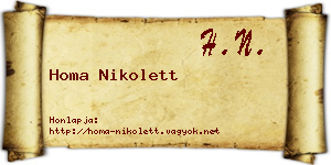 Homa Nikolett névjegykártya