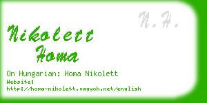 nikolett homa business card